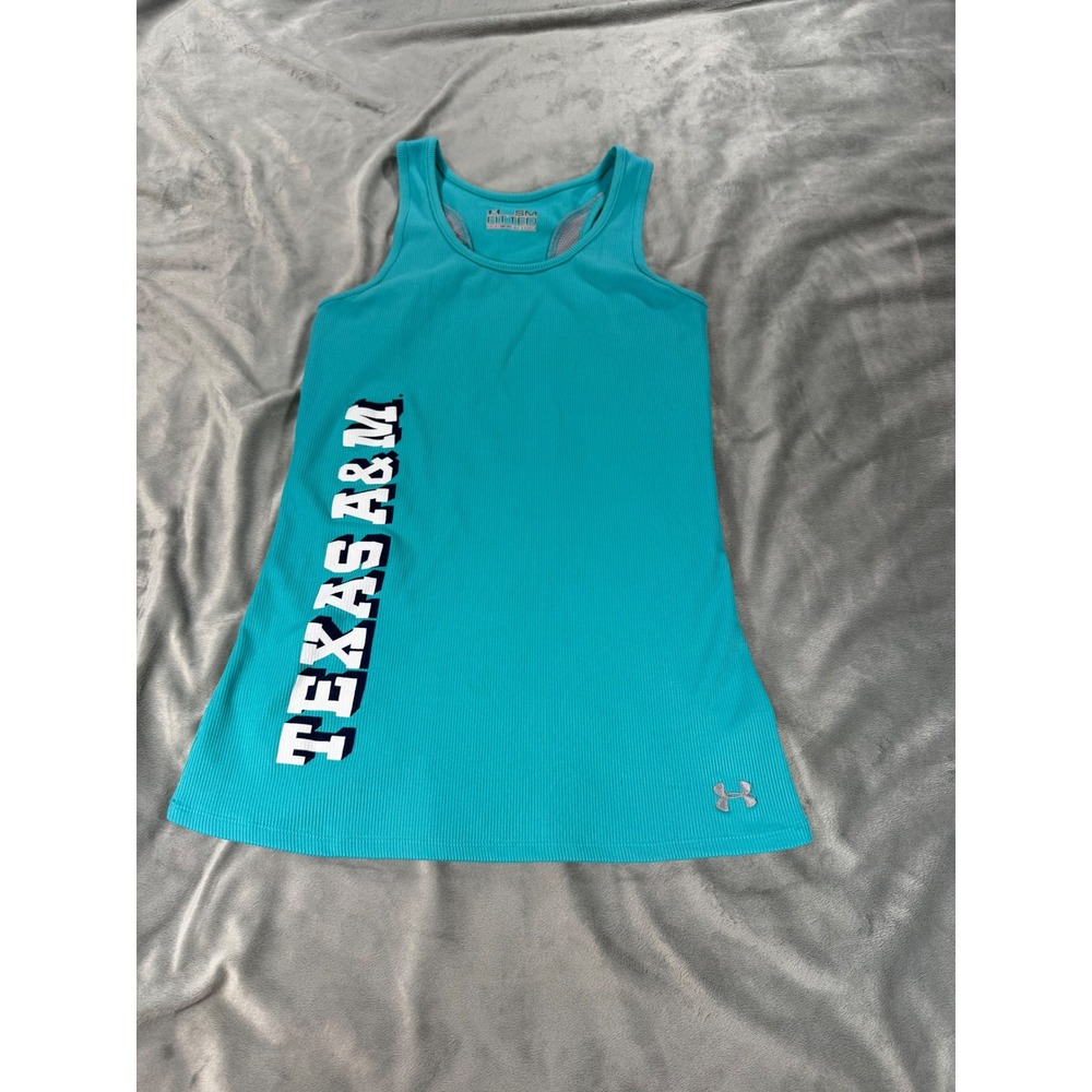 Under Armour Fitted‎ Texas A&M Island University Blue Racerback Tank Top Size Sm